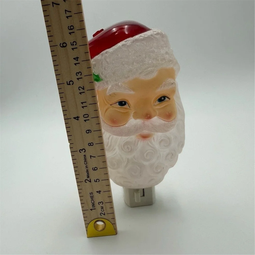 Cracker‎ Barrel Vintage Santa Claus Face Plug-In Night Light Blow Mold C7